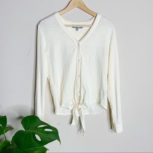 MARLED GAUZE BUTTON DOWN KNOT BLOUSE